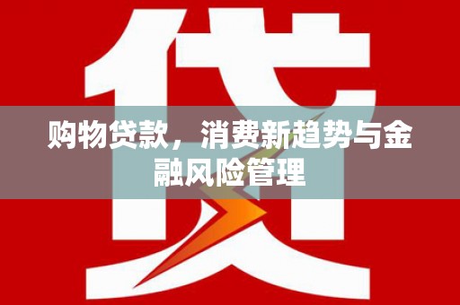 得荣购物贷款，消费新趋势与金融风险管理