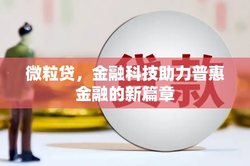 得荣微粒贷，金融科技助力普惠金融的新篇章