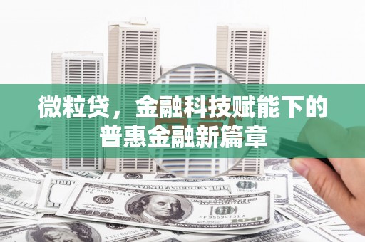 得荣微粒贷，金融科技赋能下的普惠金融新篇章