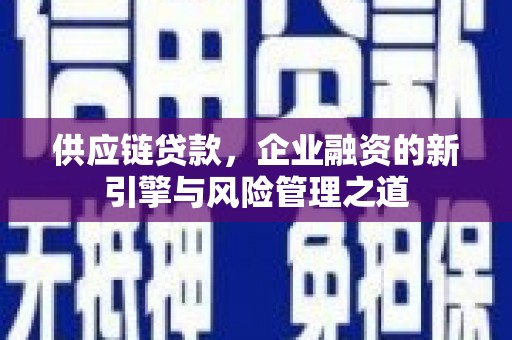 得荣供应链贷款，企业融资的新引擎与风险管理之道