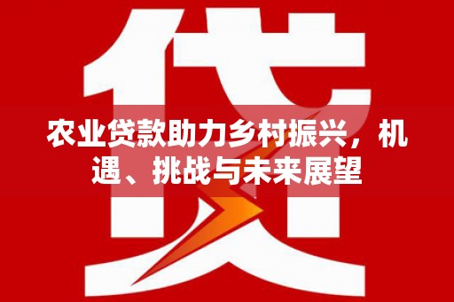 得荣农业贷款助力乡村振兴，机遇、挑战与未来展望