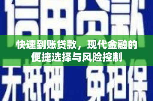 得荣快速到账贷款，现代金融的便捷选择与风险控制