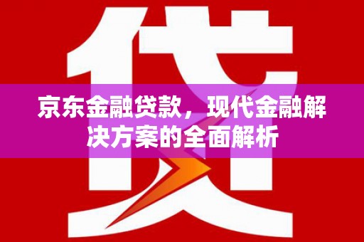 得荣京东金融贷款，现代金融解决方案的全面解析