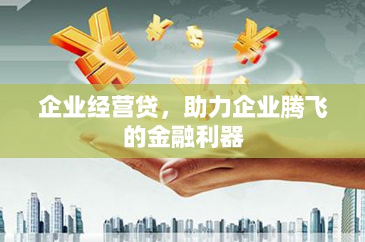 得荣企业经营贷，助力企业腾飞的金融利器