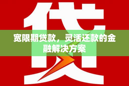 得荣宽限期贷款，灵活还款的金融解决方案