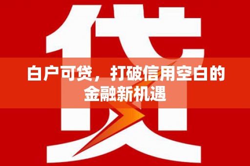 得荣白户可贷，打破信用空白的金融新机遇