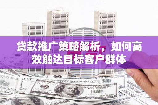 得荣贷款推广策略解析，如何高效触达目标客户群体