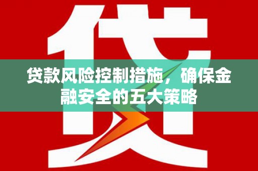 得荣贷款风险控制措施，确保金融安全的五大策略