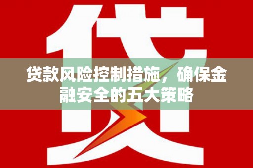 得荣贷款风险控制措施，确保金融安全的五大策略