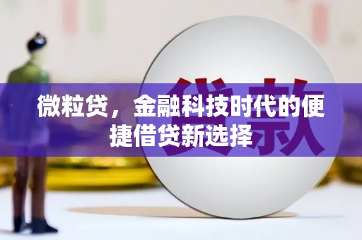 得荣微粒贷，金融科技时代的便捷借贷新选择