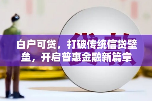 得荣白户可贷，打破传统信贷壁垒，开启普惠金融新篇章