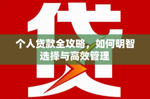 得荣个人贷款全攻略，如何明智选择与高效管理